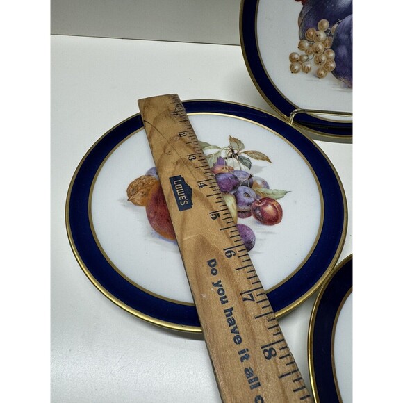 Vntg SCHUMANN ARZBERG Bavaria Echt Cobalt BOUNTIFUL Orange Trio Cup Saucer Plate - Picture 5 of 5